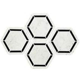 Daltile Marble 6" Hexagon Marble Blk/Wht