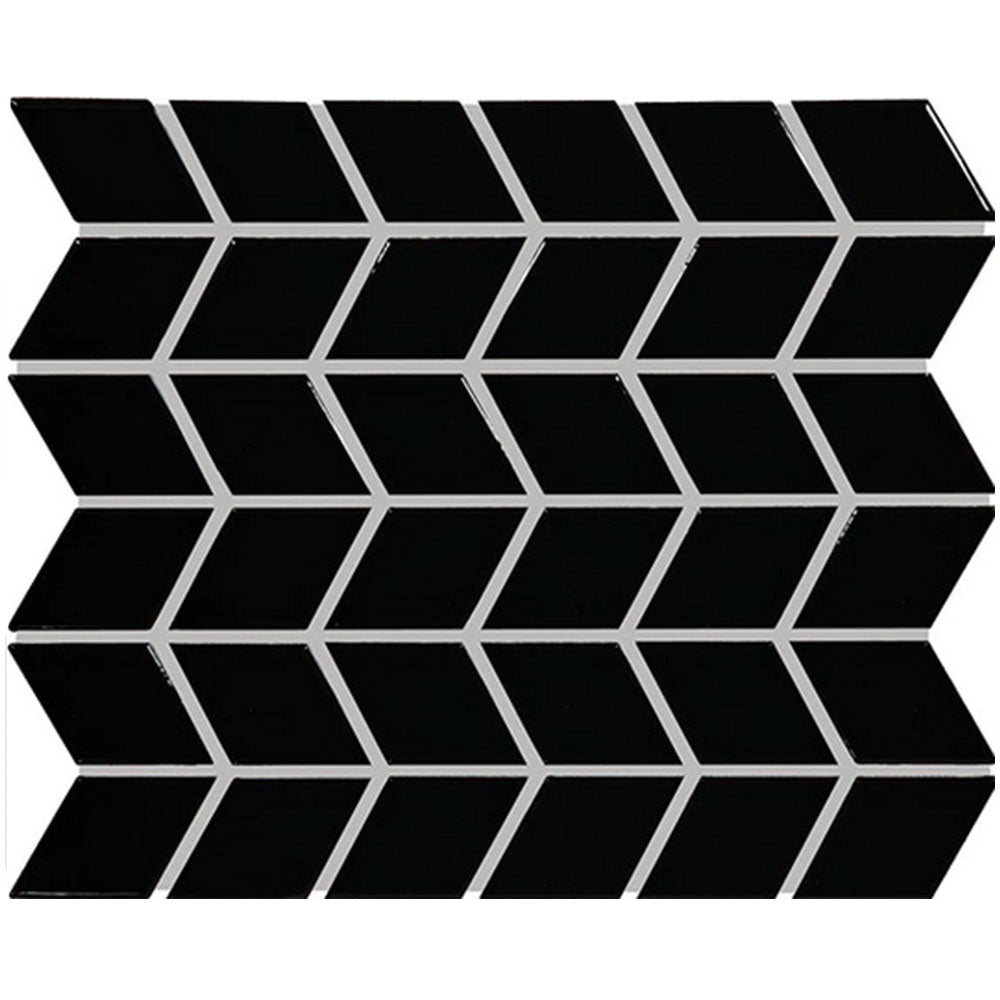 Daltile Color Wheel Retro 2" X 3" Chevron Glossy Black