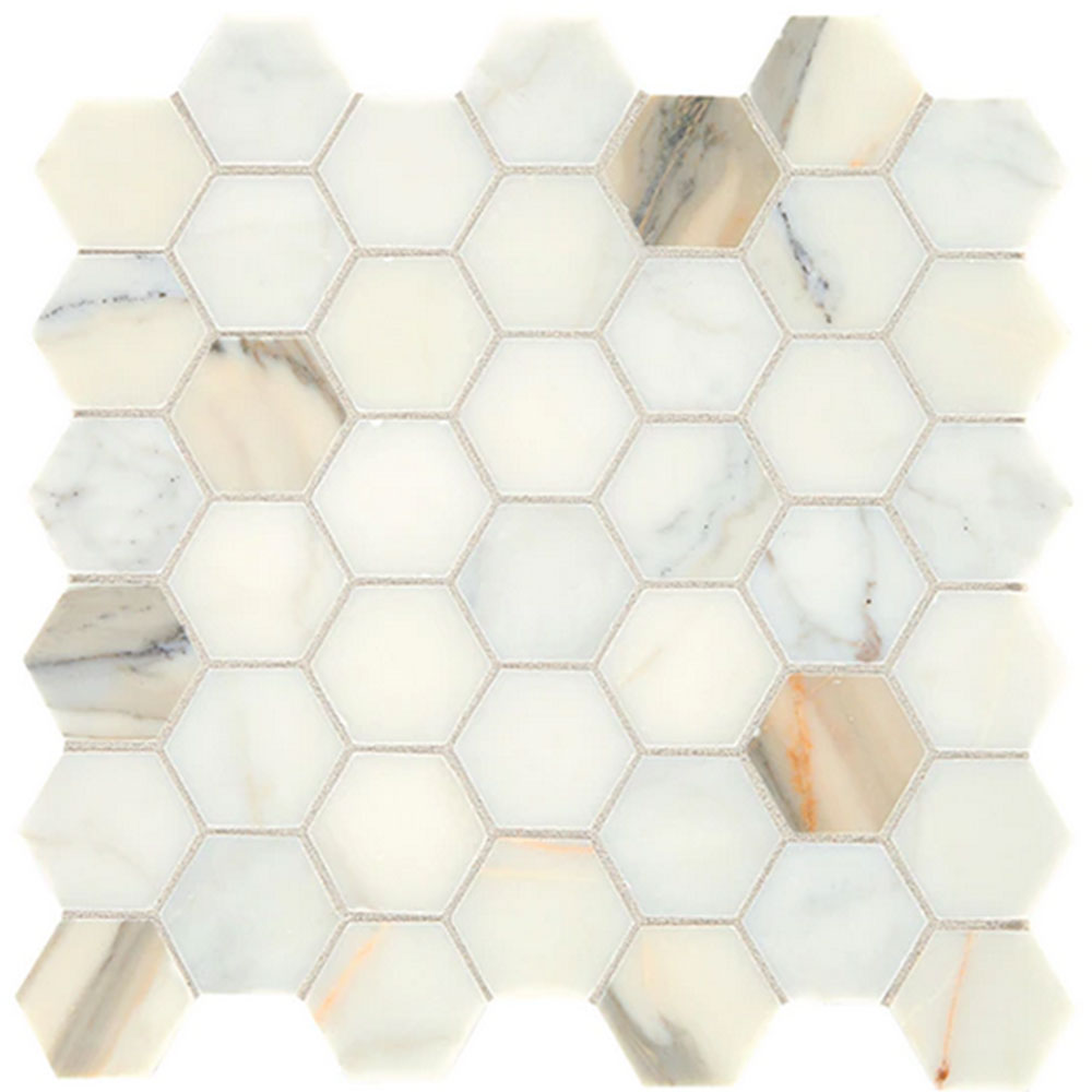 Daltile Marble 2" Hexagon Honed Calacatta Gold