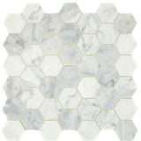 Daltile Marble 2" Hexagon Polished Carrara White