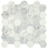 Daltile Marble 2" Hexagon Honed Carrara White