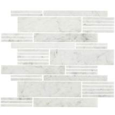 Daltile Marble 12" X 11" Modern Linear Carrara White