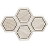 Daltile Limestone 10" X 12" Hexagon Chenille White