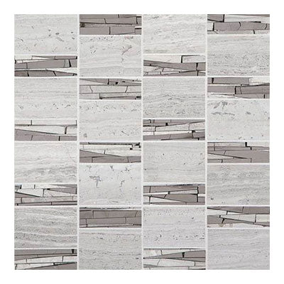 Daltile Limestone 12" X 12" Abstract Chenille White