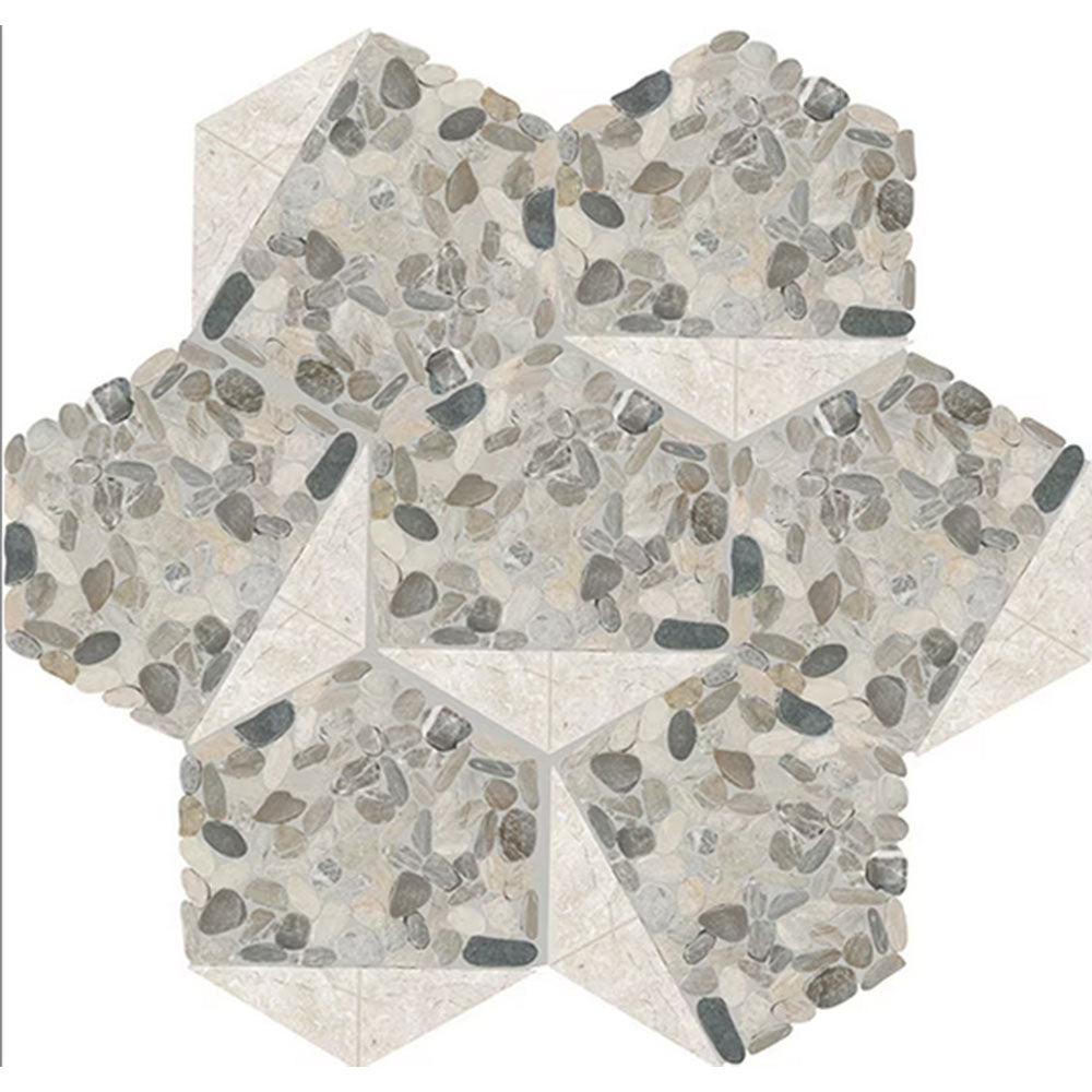 Daltile Pebble Oasis 12" X 10" Tri-Hex Pebble Coal