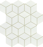 Emser Concept 10"x12" Cube Mosaic 2.25"X2.25" Polished White