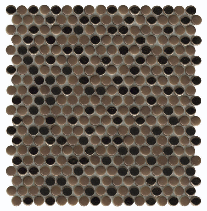 Emser Confetti II 12"x12" Penny round Mosaic 1"x1" Bronze