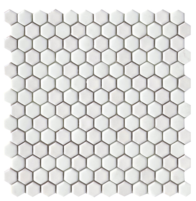 Emser Confetti II 12"x12" Hexagon Mosaic 1"x1" White