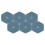 Daltile Scrapbook 8" X 9" Hexagon Keepsake Blue Asanoha