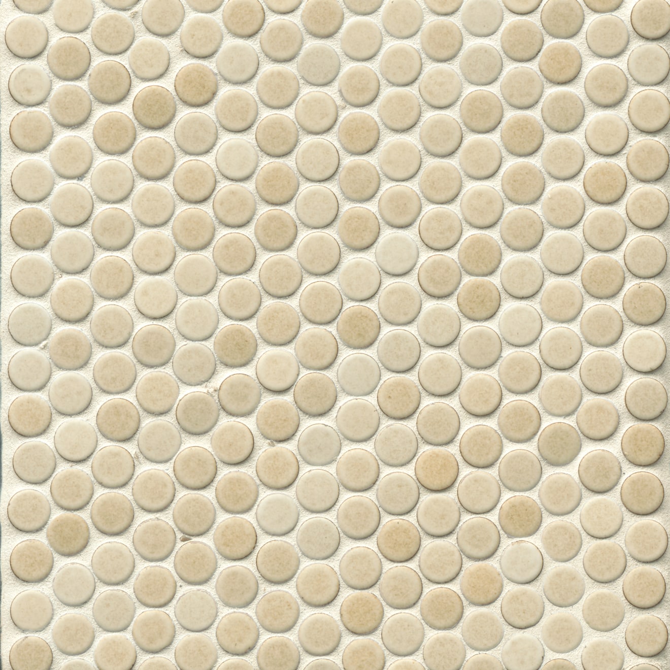 Bedrosians 360 3/4" Penny Rounds Mosaic - Matte 12"x12" Beige