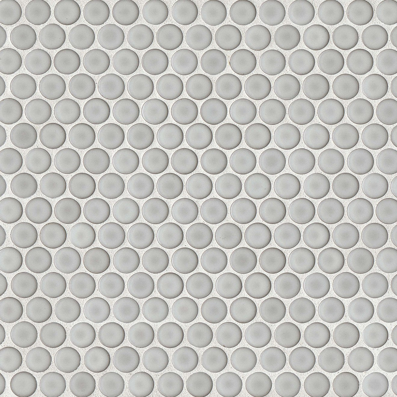 Bedrosians 360 3/4" Penny Rounds Mosaic - Gloss 12"x12" Dove Grey