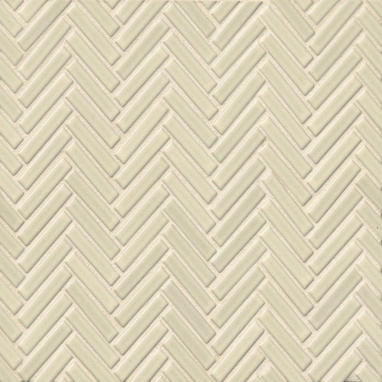 Bedrosians 90 1/2x2 Herringbone Mosaic - Gloss 11" x 12.25" Off White