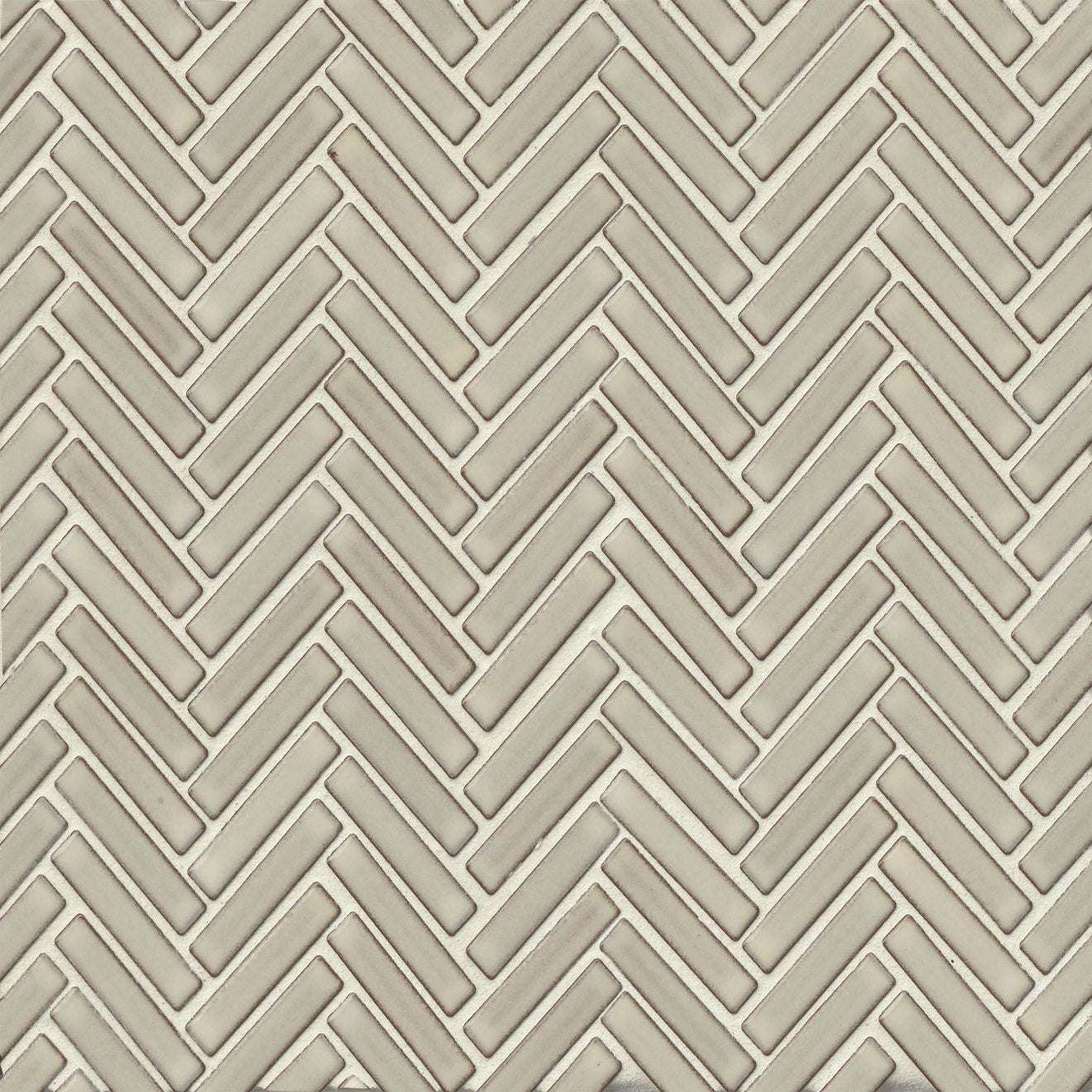 Bedrosians 90 1/2x2 Herringbone Mosaic - Gloss 11" x 12.25" Putty