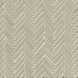 Bedrosians 90 1/2x2 Herringbone Mosaic - Gloss 11" x 12.25" Putty