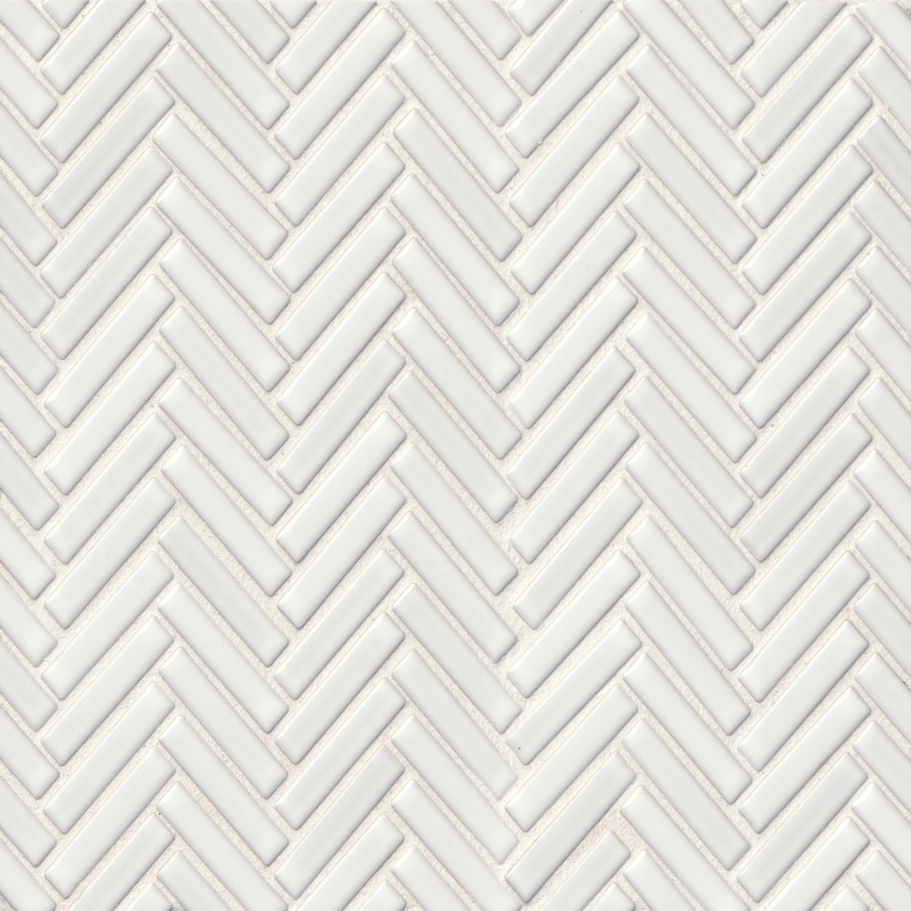 Bedrosians 90 1/2x2 Herringbone Mosaic - Gloss 11" x 12.25" White