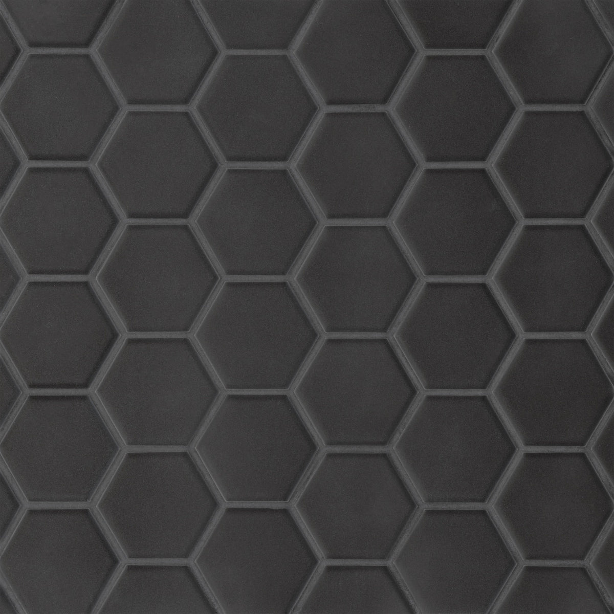 Bedrosians Le Cafe 2" x 2" Hexagon Mosaic Matte Black