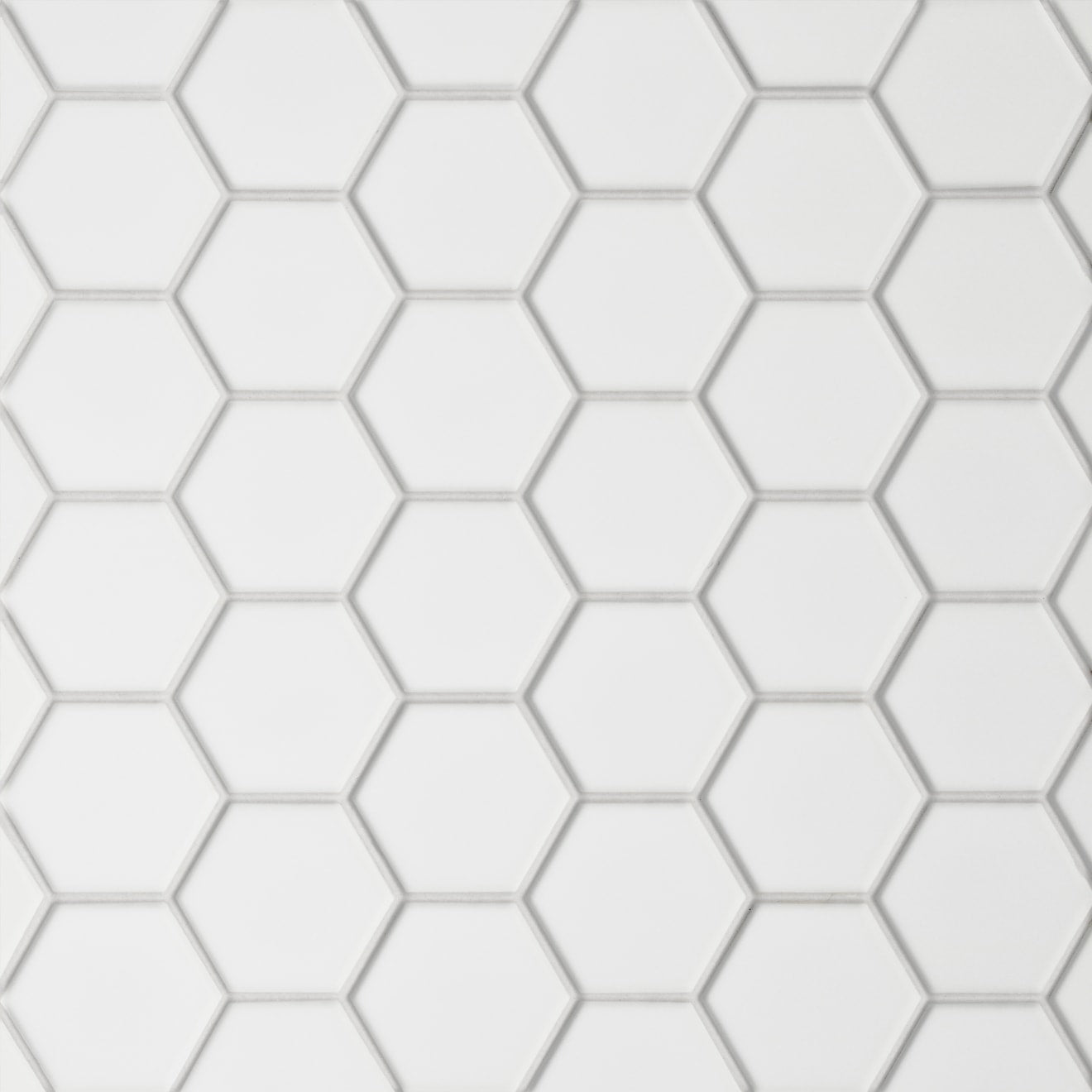 Bedrosians Le Cafe 2" x 2" Hexagon Mosaic Matte White