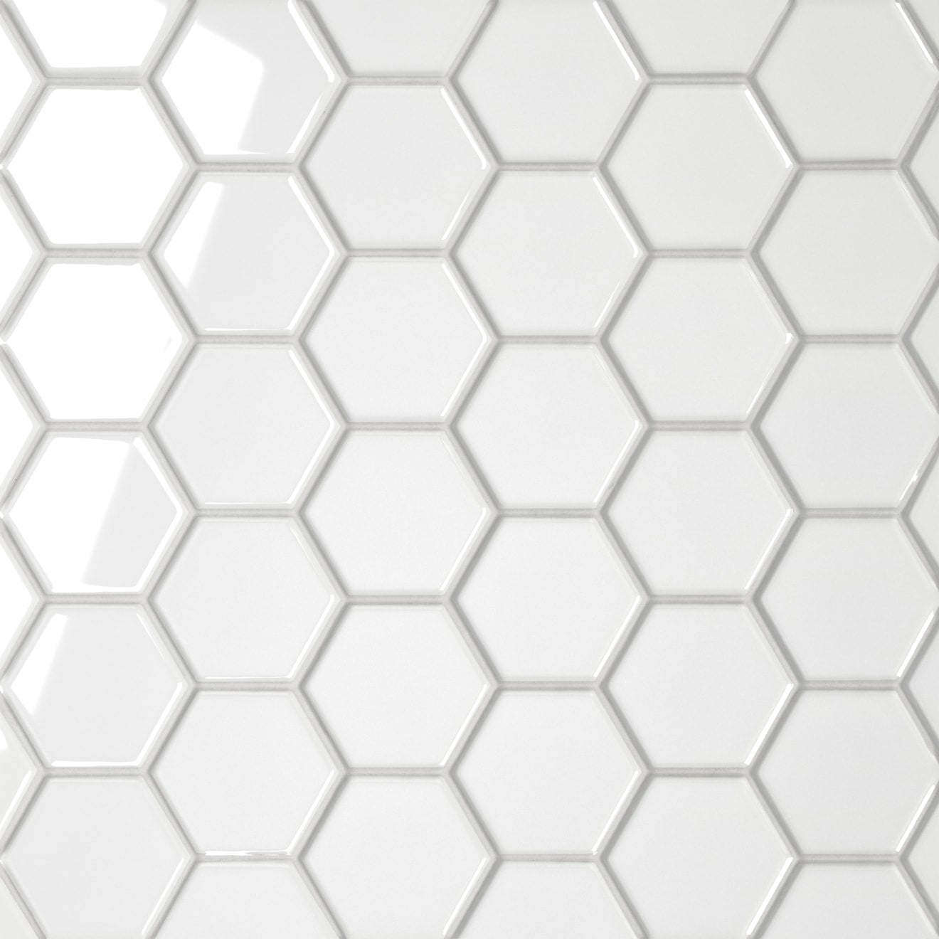 Bedrosians Le Cafe 2" x 2" Hexagon Mosaic Glossy White