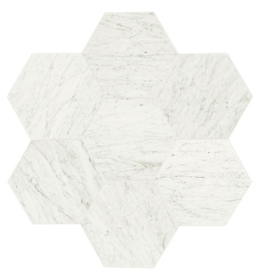 Daltile Marble 18" X 20" Hexagon Polished Carrara White