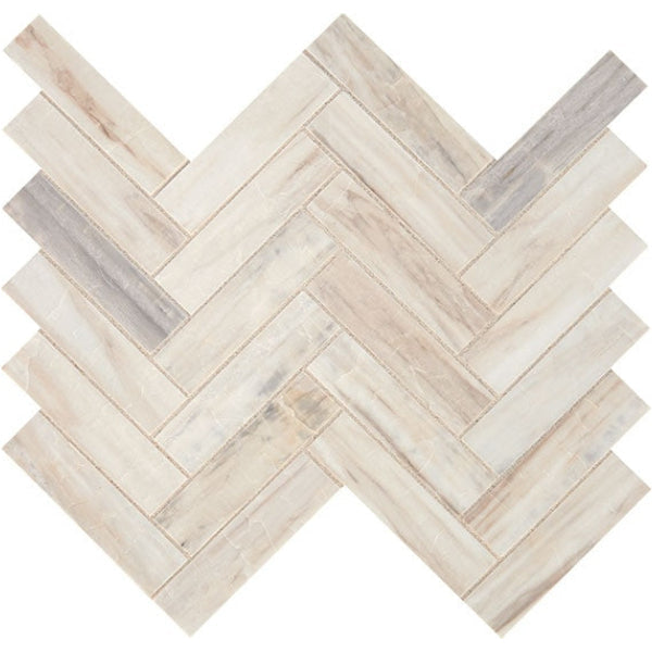 Daltile Fonte 1" X 4" Herringbone Pier White