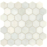 Daltile Marble 2" Hexagon Honed First Snow Eleg