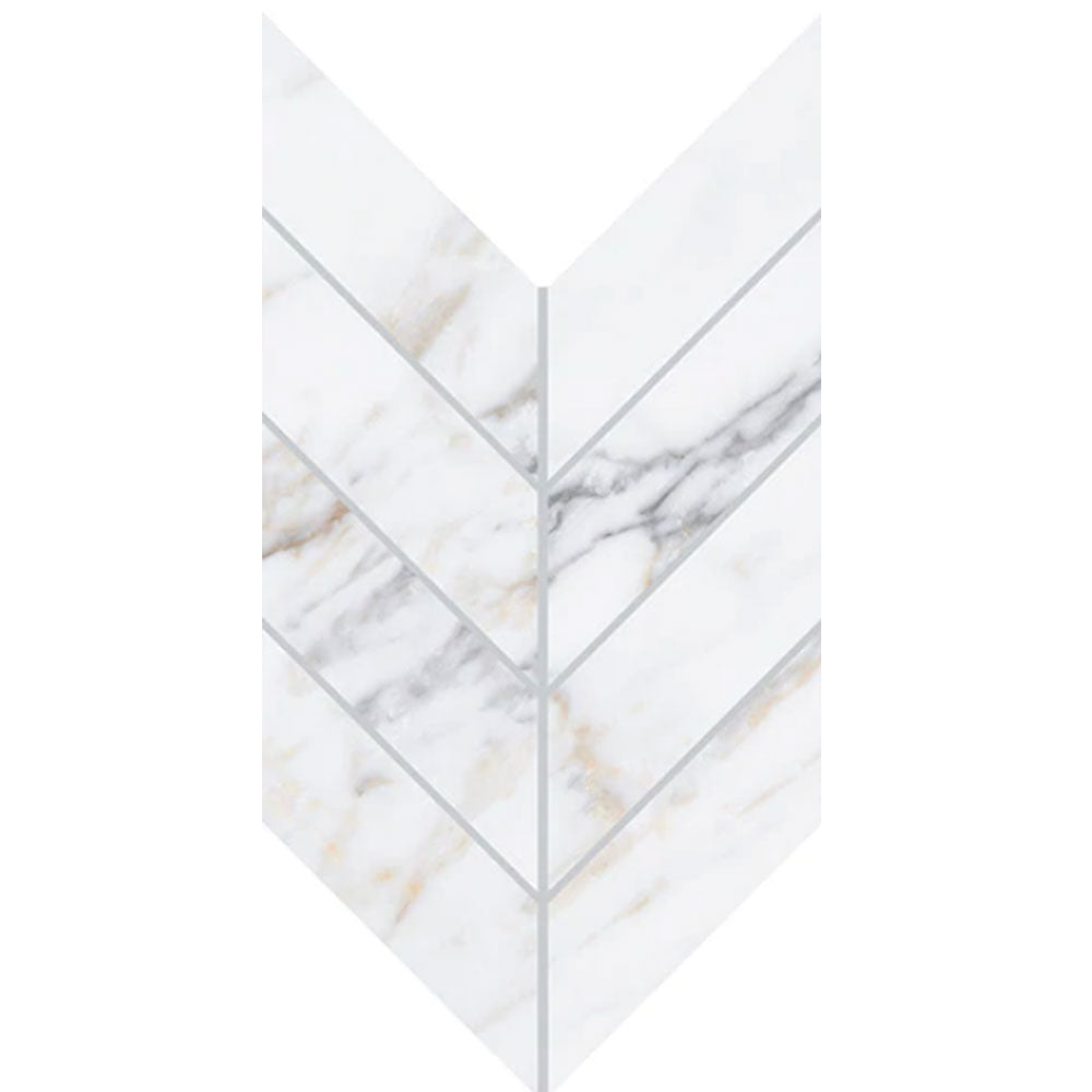 Daltile Marble Attache Lavish 2" X 5" Chevron Golden Reverie