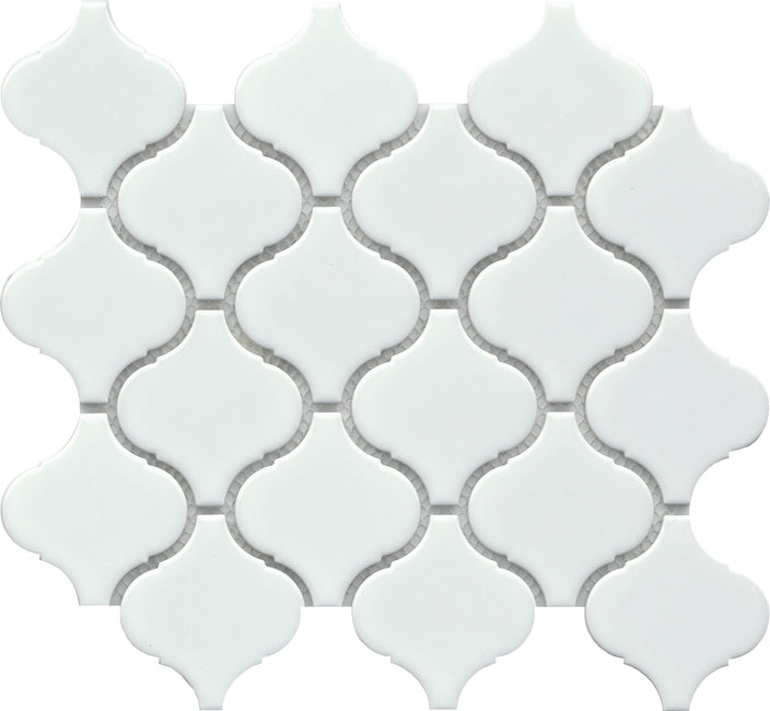 Emser Influence 10"x11" Arbasque Mosaic 3"x3" Polished White