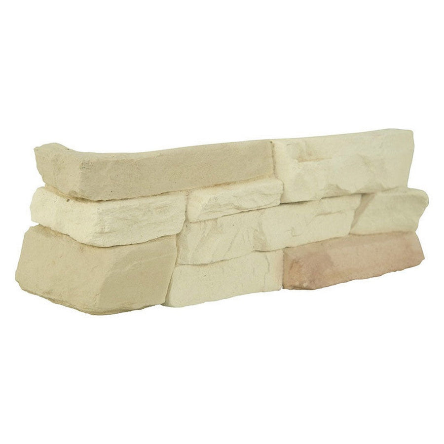 MS International Stacked Stone 12" x 12" Corner Peninsula Cream