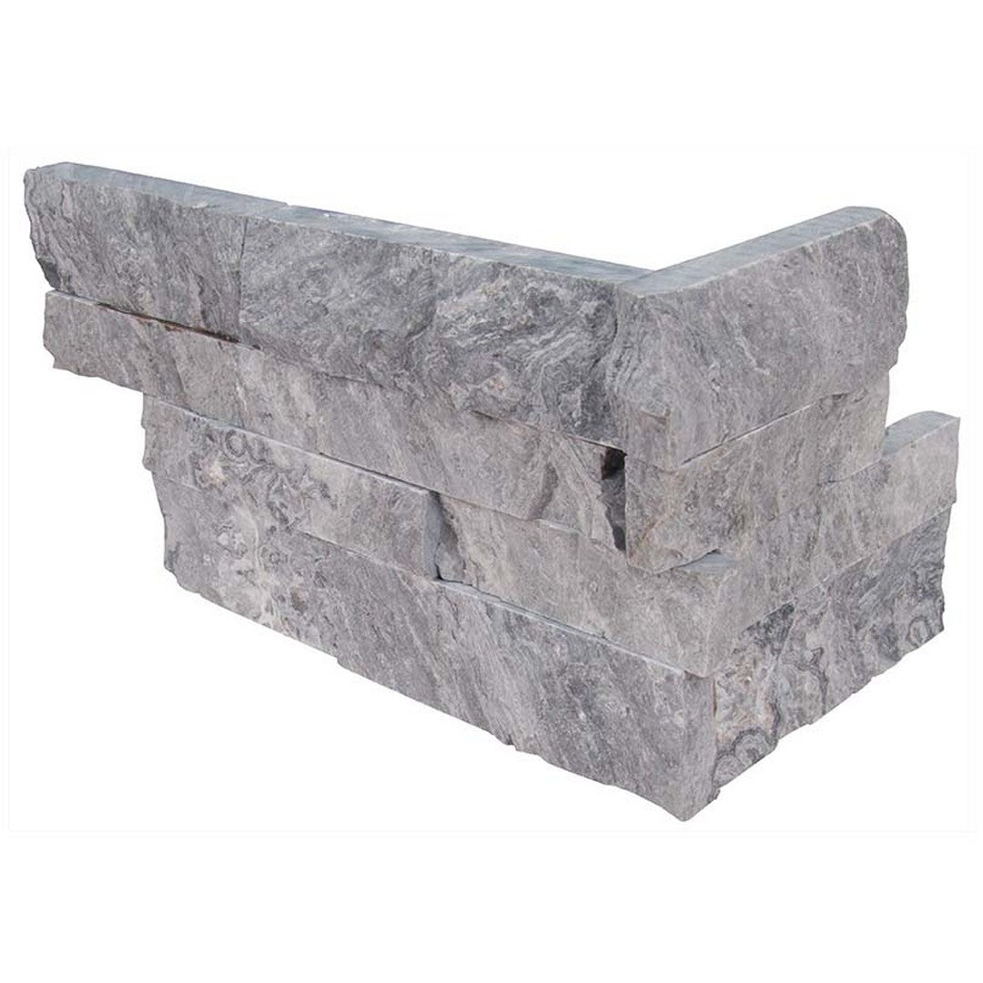 MS International Rockmount 6" x 18" Ledger Corner Glacial Grey Marble