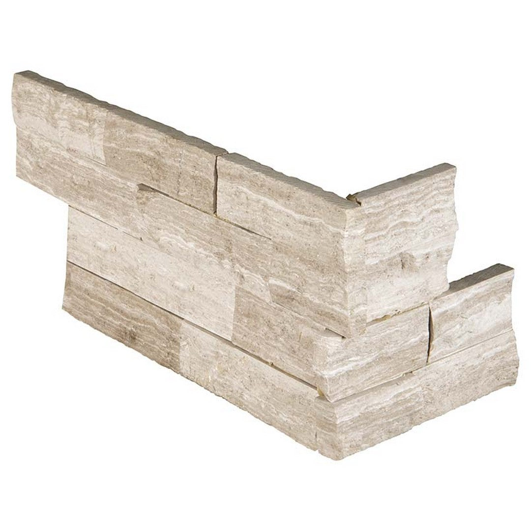 MS International Rockmount 6" x 18" SplitFace Ledger Corner White Oak