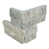 MS International M Series 4.5" x 9" Mini Panel Corner Silver Travertine