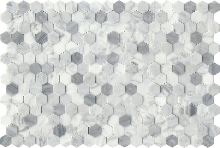 Emser Link 12"x18" Hexagon Mosaic 1" White