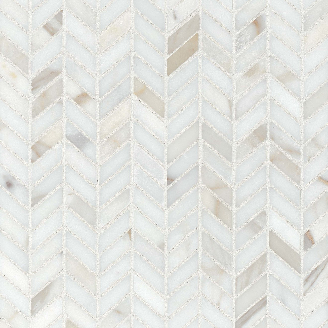 Bedrosians Marble 12" X 12" Chevron Mosaic Honed Calacatta Oro