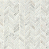 Bedrosians Marble 12" X 12" Chevron Mosaic Honed White Carrara