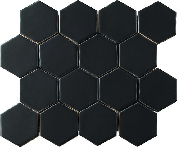 Marazzi Artistic Reflections 3" X 3" Hexagon Matte Matte Onyx