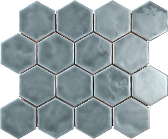 Marazzi Artistic Reflections 3" X 3" Hexagon Glossy Haze