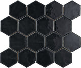 Marazzi Artistic Reflections 3" X 3" Hexagon Glossy Onyx