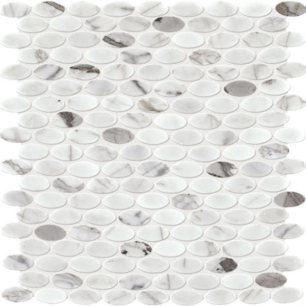 Daltile Marble 12" X 13" Oval Venetian Calacatta