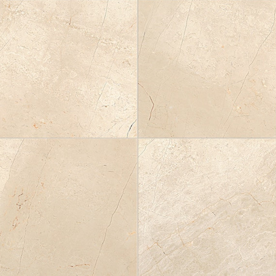 Daltile Marble 12" X 12" Polished Phaedra Cream