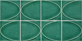 Emser Mizu 8"x16" Ellipse Mosaic 3.86"X3.86" Polished Green