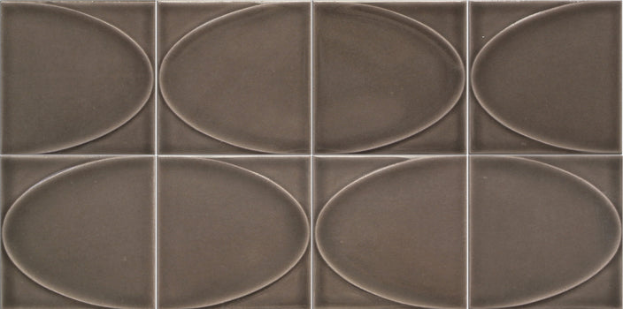 Emser Mizu 8"x16" Ellipse Mosaic 3.86"X3.86" Polished Taupe