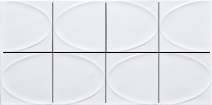 Emser Mizu 8"x16" Ellipse Mosaic 3.86"X3.86" Polished White