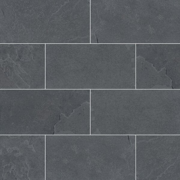 MS International Slate And Quartzite 12" x 24" Gauged Montauk Black