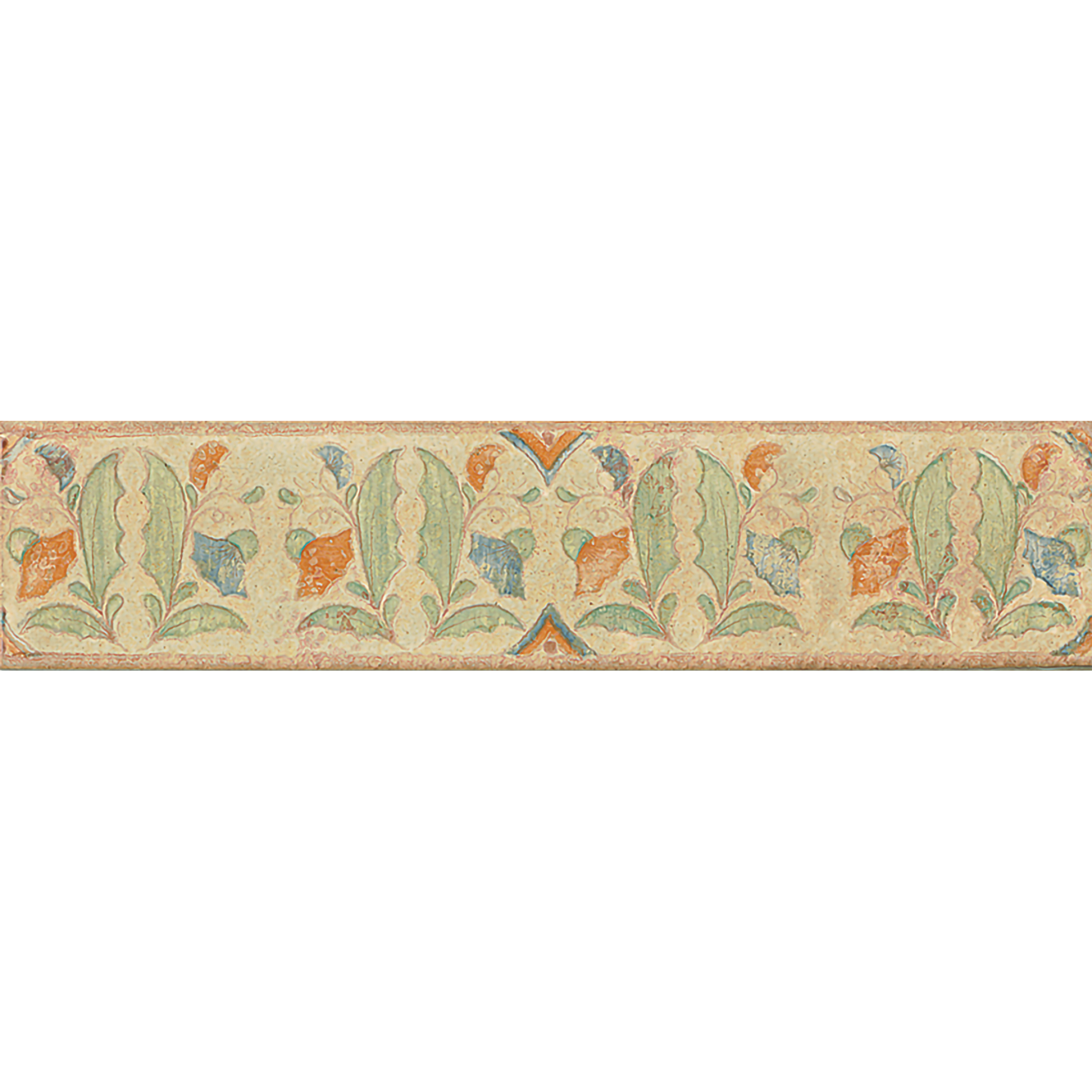 Bedrosians Cotto Nature 3" x 14" Deco Tira Versilia Hand Painted Liner