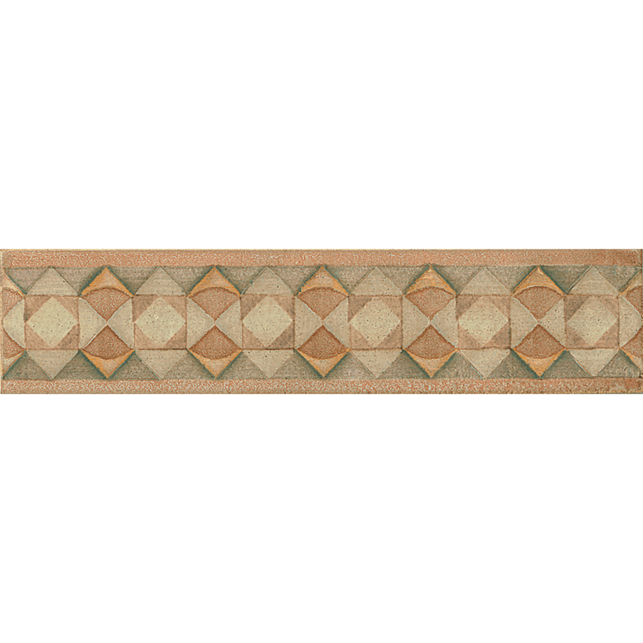 Bedrosians Cotto Nature 3" x 14" Deco Tira Volterra Hand Painted Liner