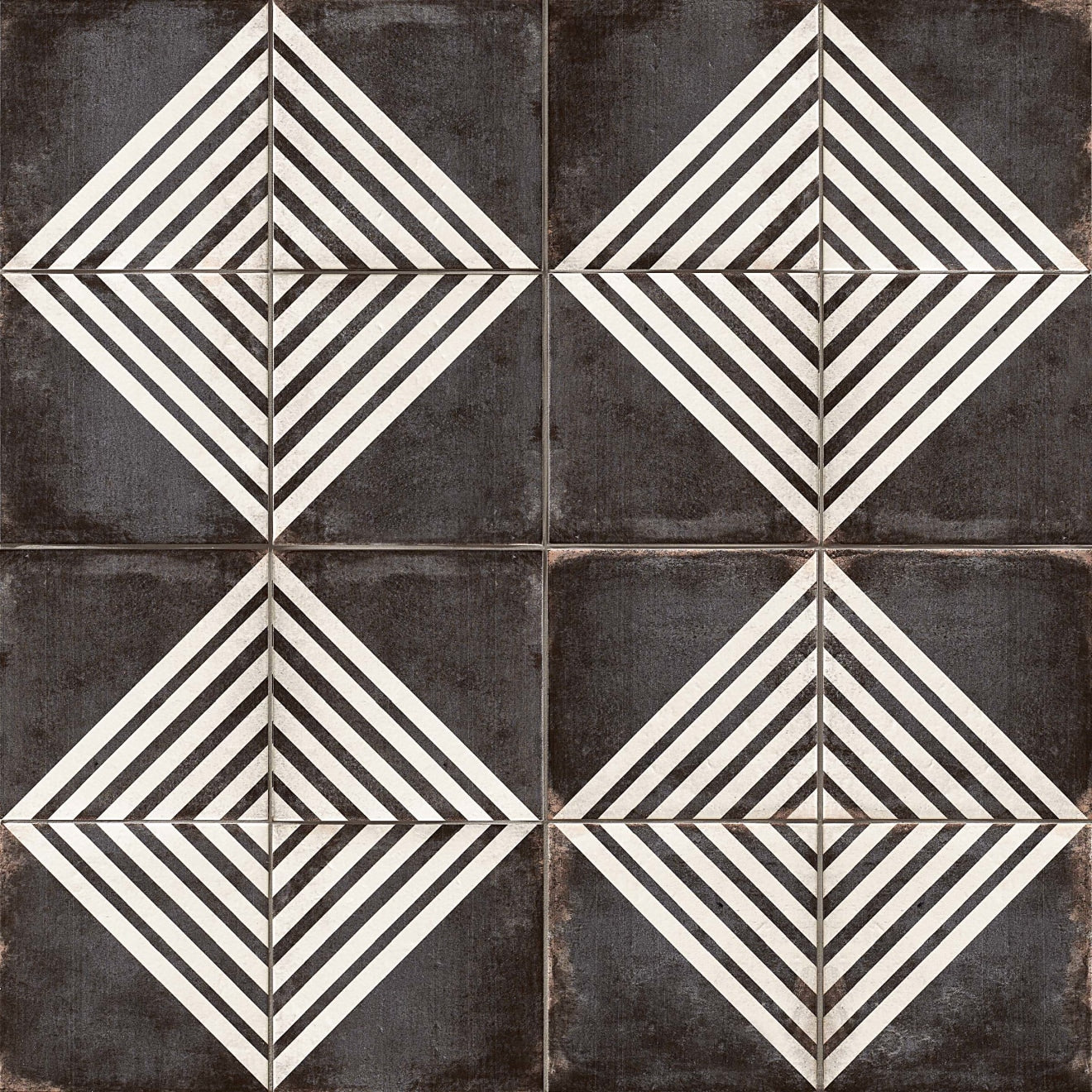 Bedrosians Vivace 9" x 9" Decorative Tile Roads Caviar