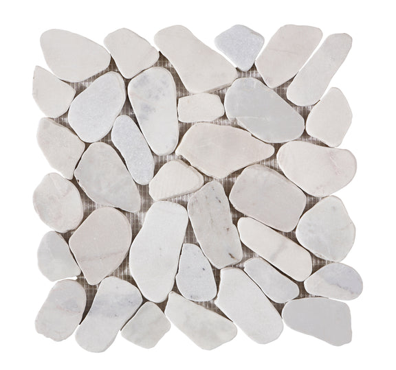 Emser Opuscar 12" X 12" Grand Pebble Mosaic  White 