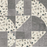 Daltile Pebble Oasis 12" X 12" Art Deco Pebble Coal