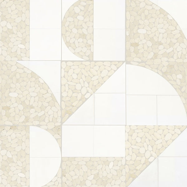 Daltile Pebble Oasis 12" X 12" Art Deco Pebble Icicle