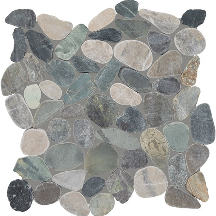 Daltile Pebble Oasis 13" X 13" Flat Pebble Coastal